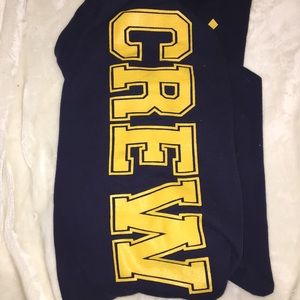 Navy and yellow crew sweatpants